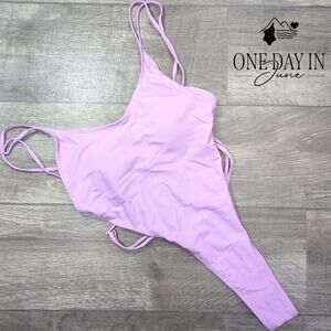 Oyoangle High Cut Open Back One Piece Swimsuit Size M